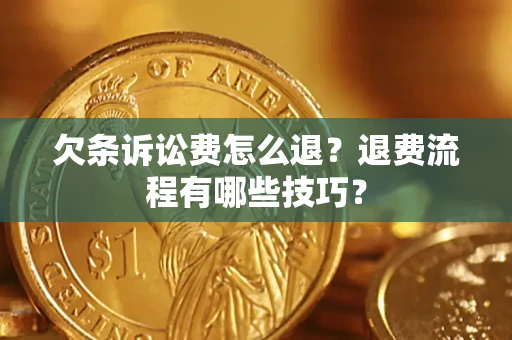 北京欠条诉讼费怎么退？退费流程有哪些技巧？